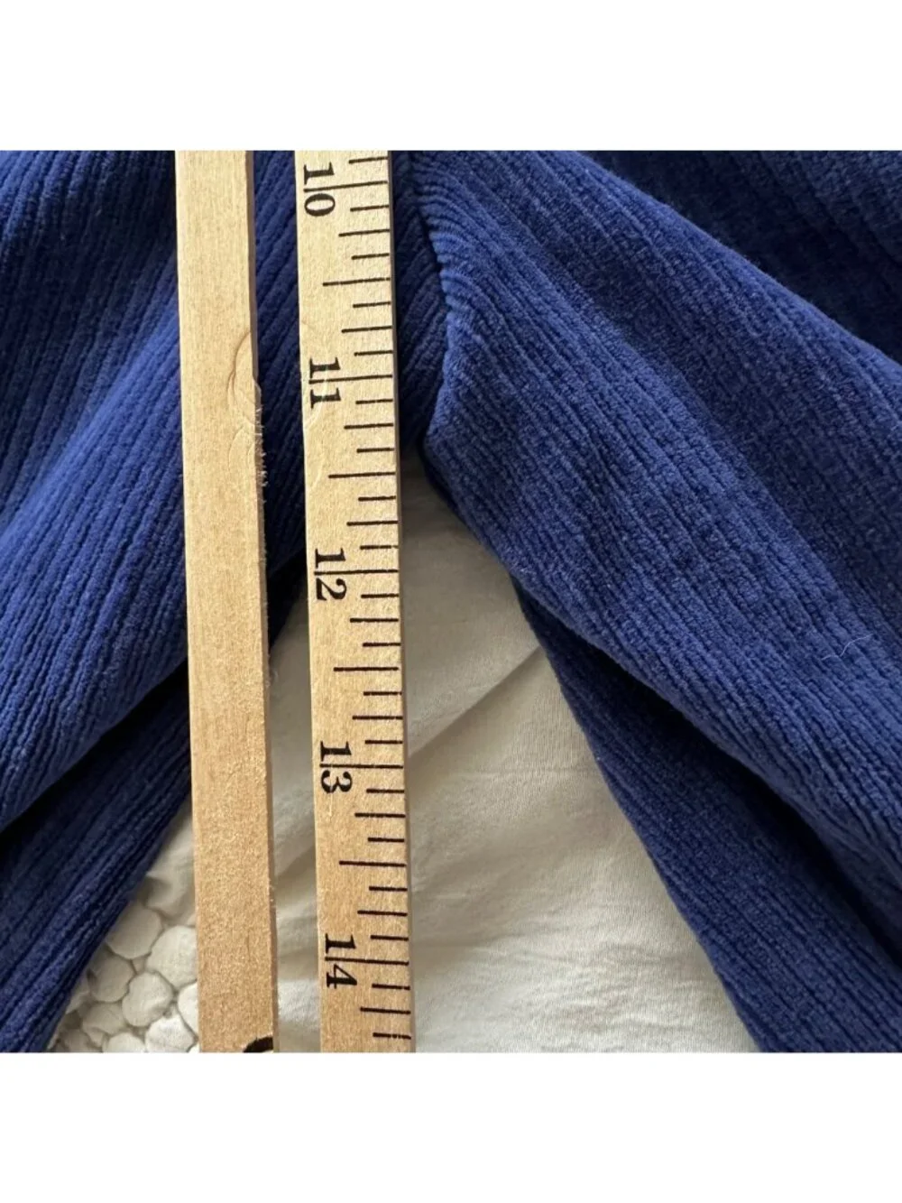 Vintage 90's April Cornell Blue Corduroy Straight Leg Pants Sz L High Waist - Picture 8 of 11